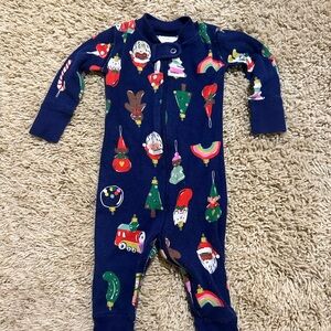 Baby Organic Holiday Zipper Sleepie/Pajamas Ornament Print - 3-6 mo